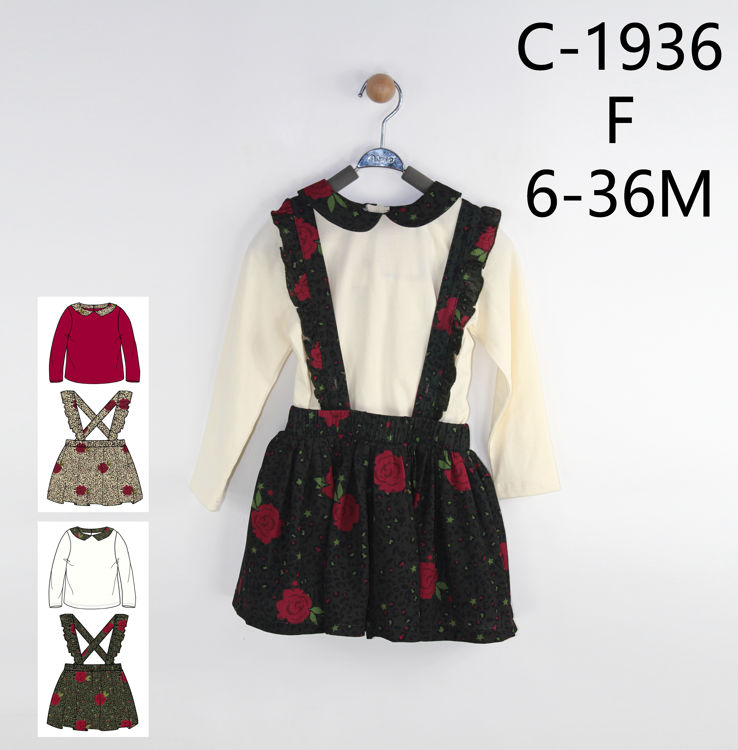 Picture of C1936- GIRLS WINTER 2 PCS SET DRESS - PETER PAN COLLAR TOP